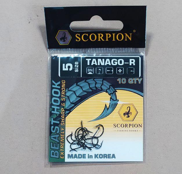 Гачки рибальські Scorpion Tanago-R Корея оригінал STR_1223 фото